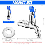 HASTHIP Safety Water Faucet Lock for Outdoor Use with 1/2 in Thread and Key Mechanism | Heavy-Duty Alloy Construction
