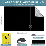 HASTHIP Blackout Window Sun Shade Cloth for Car and Home with Hook & Loop Stickers 1.45x1m | 420D Oxford UV Protection