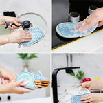 HASTHIP Kitchen Dish Sponge Scrubber 6 Pack for Sink and Pans with Dual-Sided Design | Non-Scratch Microfiber Cleaning