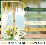 HASTHIP Olive Green Crepe Streamers 5-Pack