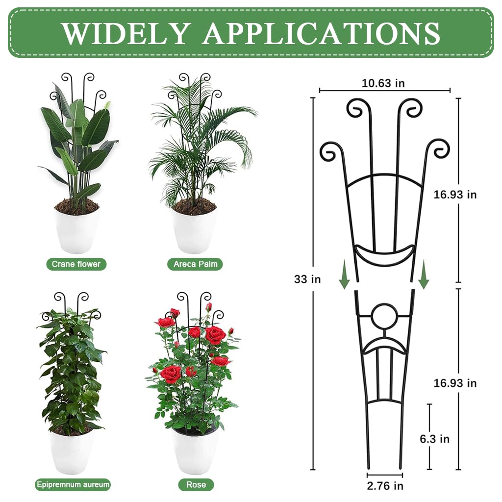 HASTHIP Flower Trellis for Climbing Plants with 32 in Frame and Cut Out Design | Sheathed Metal Pipe Support
