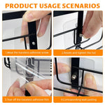 HASTHIP Shower Caddy for Bathroom Toiletries with 3 Metal Baskets and Hooks | No‑Drill Quick‑Dry Organizer