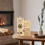 HASTHIP Candle Holder Stand for Home Decor with Dual Tea Light Design | Natural Wood Memorial Gift