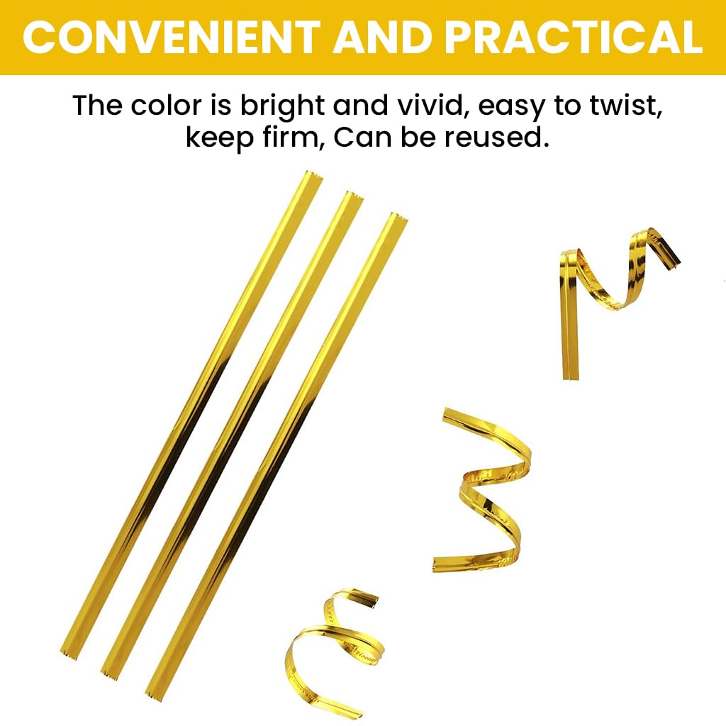 HASTHIP Metallic Twist Tie for Food Packaging and Crafts featuring 360m Roll | Golden Foil Wire