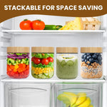 HASTHIP Airtight Glass Jar for Kitchen Storage with Wooden Lid 16oz Clear Mason Design