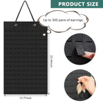 HASTHIP Wall Hanging Jewellery Organizer for Earrings and Necklaces with 35x70 cm Felt Board | Black Storage Display for Women