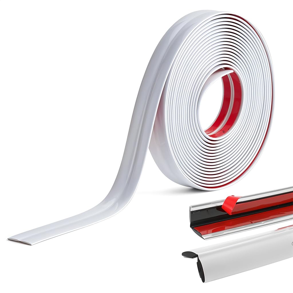 HASTHIP Wall Molding Trim for Corners featuring Self Adhesive L Shape PVC 9.84ft | Waterproof White Finish