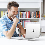 Laptop Case for MacBook M3 A2918 A2992 / M2 A2779 / M1 A2442 Pro/Max Sleek Transparent 2 in 1 Laptop Case with Intergrated Folding Rising Stand Universal Laptop Case for MacBook Pro 14 inch