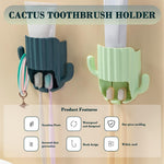 HASTHIP Toothbrush Holder for Bathroom Wall with Dual Slots and Self-Adhesive Mount | Green and Blue 2Pcs Set