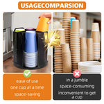 HASTHIP Cup Holder for Coffee Stations featuring 4 Compartment Rotating Organizer | Desk Use