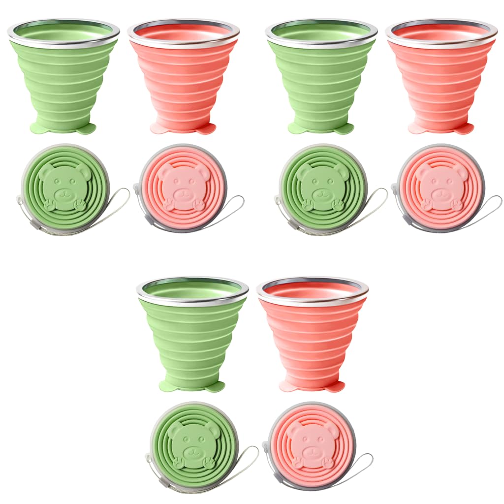 HASTHIP Collapsible Cup for Travel with Lids and Reusable Foldable Silicone Design | 2 Pack
