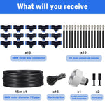 HASTHIP Automatic Garden Watering System for Outdoor Plants with 15m Pipe and Tee Connector | PE Slow Drip Irrigation Kit
