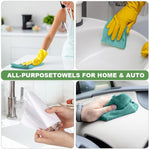 HASTHIP Microfiber Cleaning Cloth Roll for Kitchen with 50 Pre Cut Tear Away Rags | Green