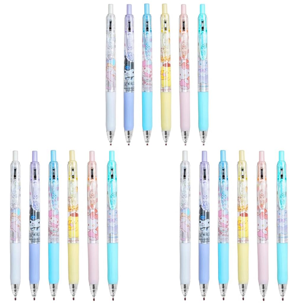 HASTHIP Kawaii Ball Pen Set for School and Office with 0.5mm Tip and Click Design | 18PCS