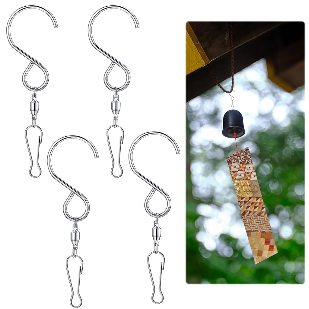 HASTHIP S Hooks for Home Decor with 360 Degree Swivel Loop Buckles Stainless Steel 4Pcs Set