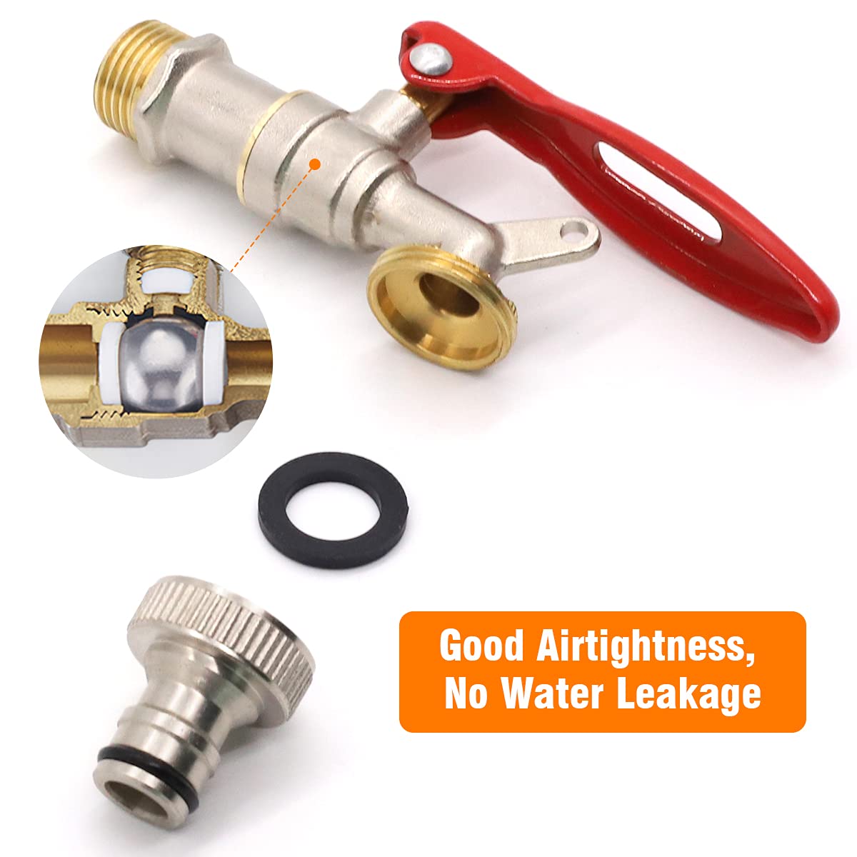 HASTHIP Tap with Lock for Outdoor Garden Use featuring 1/2 Thread Brass Body | 3 PCS Set