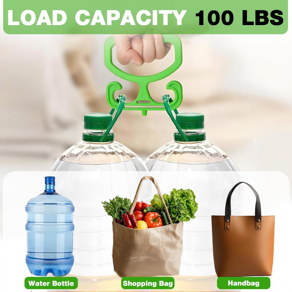 HASTHIP Bag Holders for Heavy Lifting with Dual Hooks and Ergonomic Handles | 2Pcs Green