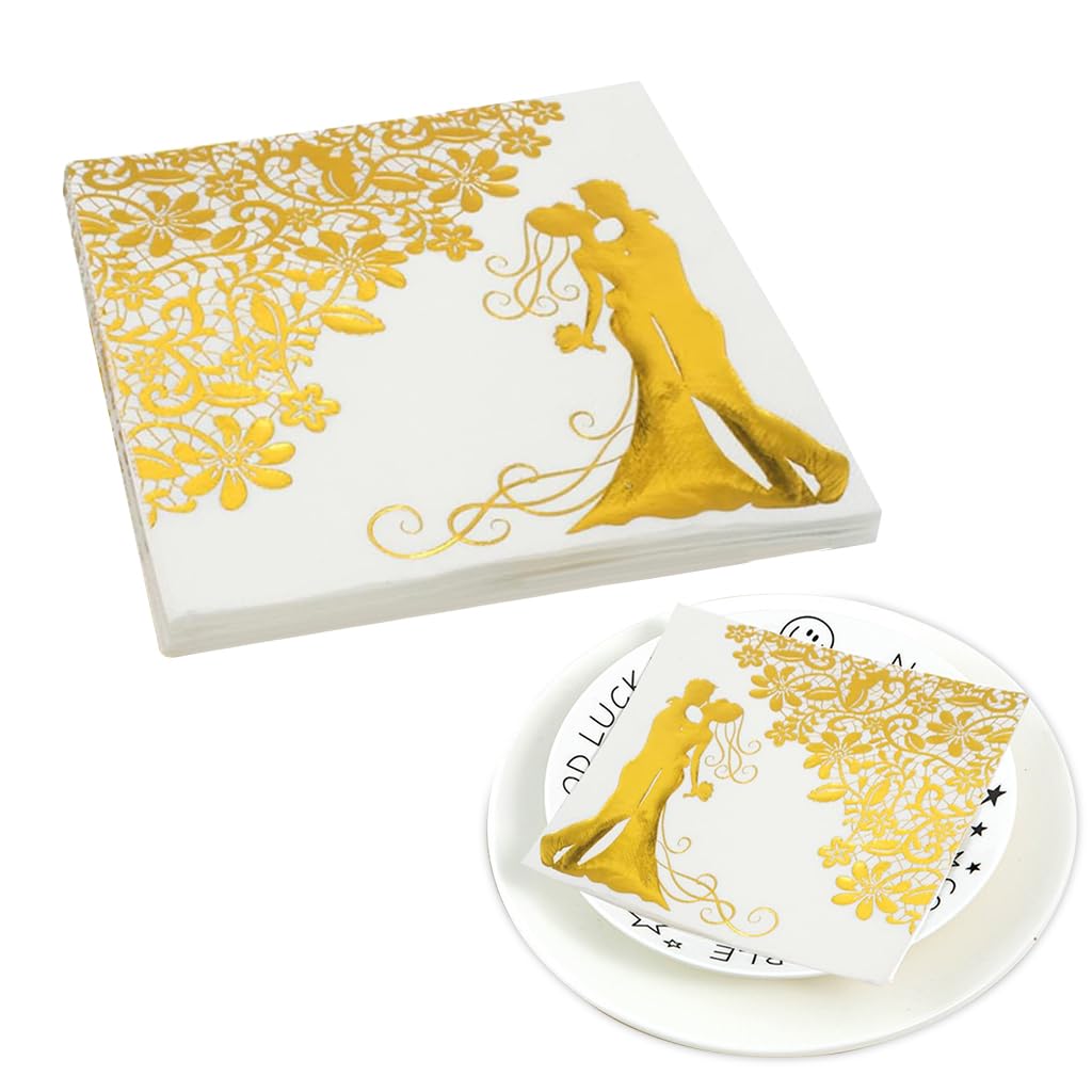 HASTHIP Place Cards for Wedding and Events with Bifolding Design and Gold Foil Border 100Pcs