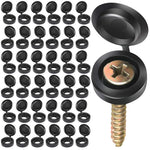 HASTHIP® 300 Tapas de Rosca de Plástico con Bisagra, Tapas Plegables para Tornillos, Cubiertas Decorativas Antióxido para Muebles, Coche, Pared y Uso Industrial (Negro)