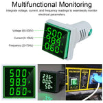 HASTHIP® Multímetro Digital LED 3 en 1 60‑500V 0‑100A Medidor de Corriente Voltaje Frecuencia CA Pantalla Retroiluminada Indicador de Señal Profesional Tester Medición Precisa