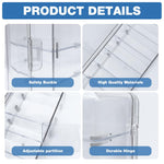 HASTHIP Mini Racing Car Display Box with 8 Compartments and Front Door | Clear 7.5x10.5x26 cm Organizer