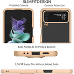 HASTHIP® TPU Phone Case with Metal Frame and Phone Grip for Samsung Galaxy Z Flip 4 - Anti-Scratch, Dustproof, Lightweight, Foldable Protector with Stand, Durable and Stylish Cover
