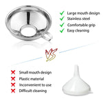 HASTHIP Canning Funnel for Kitchen Use featuring Handle and 5.8x2.3in 304 Stainless Steel | 2pcs Set