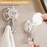 HASTHIP® 2pcs Plastic Suction Cup Hooks, Sailing Sucker Hooks Rotatable Hat Coat Holder Towel Hanger Wreath Hangers for Shower Door Kitchen Bathroom Hanger Hooks