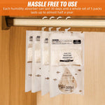 HASTHIP Dehumidifier for Wardrobe with Hanging Transparent Bags 4 Pack | Absorbs up to 400ml Moisture