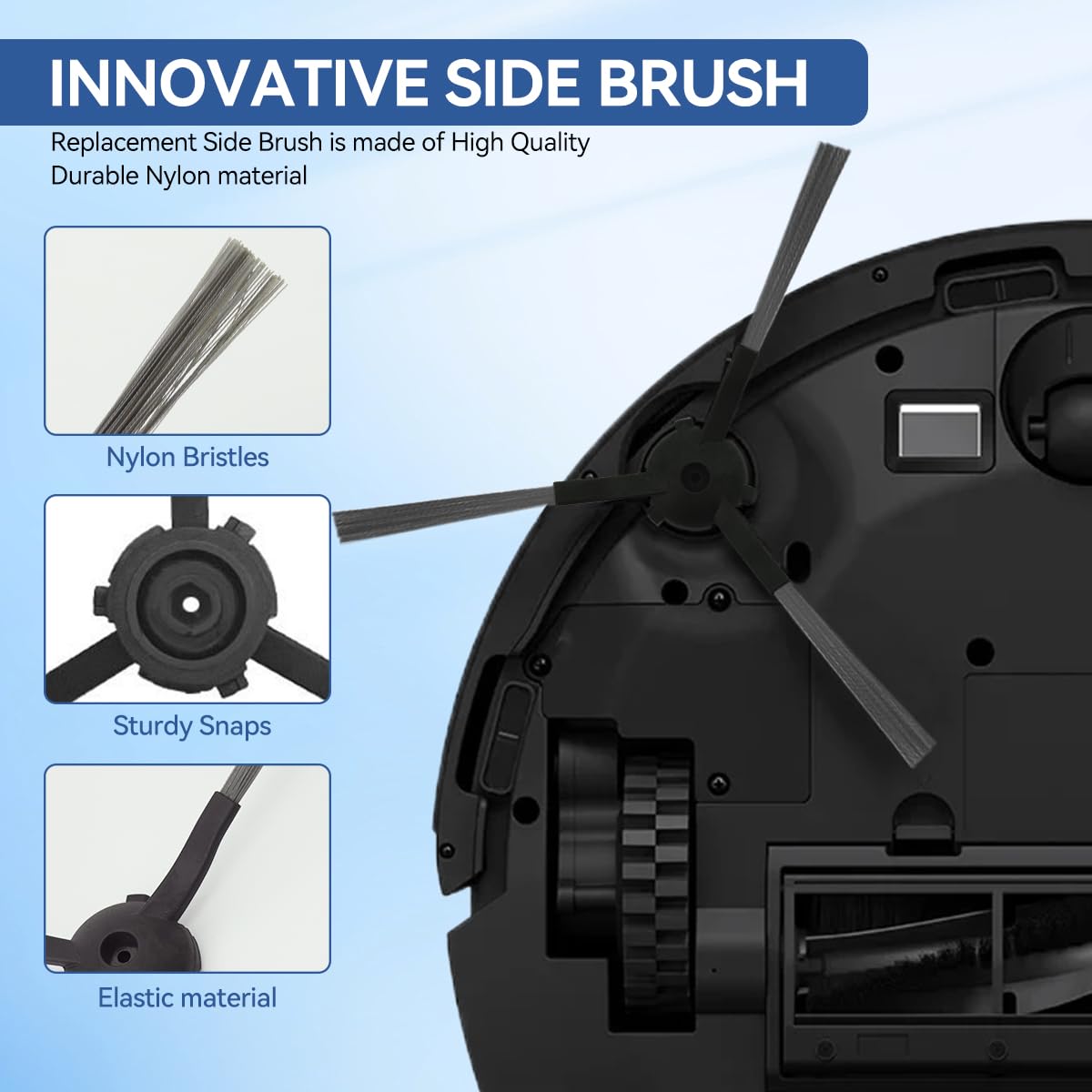 HASTHIP Replenishment Kit for Ecovacs Deebot Y1 and Y1 Pro featuring 4 side brushes | gentle surface care