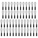 50Pcs Zipper Pulls Replacement, Zipper Tabs Black Cord Extender Zipper Pull for Backpack, Luggage, Purse, Jacket, Boot, Gloves