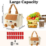 HASTHIP Lunch Bag for Kids with 9.5L Capacity and Reinforced Handles | Waterproof Brown Tote