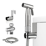 HASTHIP® Toilet Spray Gun Pressurized Handheld Toilet Sprayer Bidet Hose Stainless Steel Handheld Rinser No Drill Universal G1/2'' Toilet Spray Sprayer for Installation Kit, 4ft Soft Hose