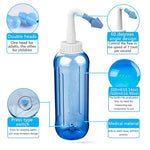 HASTHIP® Botella de Lavado Nasal 500ml Neti Pot para Irrigación Nasal,Limpieza de Nariz y Senos Paranasales,Alivio Rinitis Alérgica y Congestión Sistema Enjuague para Adultos Niños