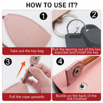 HASTHIP Car Key Case for Cute Key Storage with Pull Out Design and PU Leather | 4 PCS Set