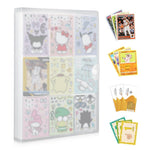 HASTHIP® Álbum de Cartas Coleccionables 540 Bolsillos 2.6x3.58 Pulgadas por Celda,Carpeta de Cartas Doble Cara Transparente con Cierre Botón a Presión,Organizador para Juegos