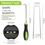 HASTHIP Metal U Pins for Landscaping and Weed Barrier 200 pcs 7.87 in with Pin Holders | Includes Puller
