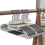 HASTHIP Plastic Clothes Hangers for Closet Organization with 360° Rotatable Hook and Non Slip Pads | 10pcs Space Saving Set