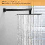HASTHIP Stainless Steel Overhead Shower Arm for Flush Mount Showers featuring 11.8 in Matte Black Extension | Universal Wall Mounted Design