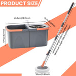 HASTHIP Self Wringing Mop with Dual Bucket System and 2 Microfiber Cloths for Wooden Floors
