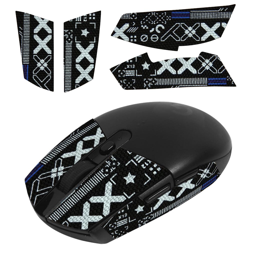 HASTHIP® Cinta Antideslizante para Ratón Logitech G102/G304, Adhesiva 3M, Diseño Gaming, Absorción de Sudor, Superficie de Poliester Texturizada, Gran Agarre, Corte Preciso, Decoración