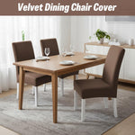 HASTHIP® Dining Chair Cover Set of 6 - Washable Removable Short Dining Chair Covers Protector Seat Slipcover Hotel Velvet Covers - Bronze