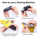 Mini Bag Sealer 2 in 1 Electric Heat Sealer with Cutter Hot Bond Sealer for Food Bag Snack Bag Battery Operated Bag Sealer for Various Food Bag