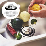 HASTHIP Kitchen Sink Stopper and Strainer Set for 4.3 in Drains with Rubber Seal | Stainless Steel