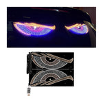 HASTHIP® 2PCS Luces Ojos de Diablo para Coche, Pantalla LED Digital Flexible 11.8in x 4.72in, Lámpara Decorativa Exterior Dinámica, Accesorio de Automóvil Universal - Verde