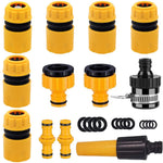 HASTHIP Hose Pipe Connectors 12Pcs for Garden and Car Wash with Quick Connect System | ABS Set