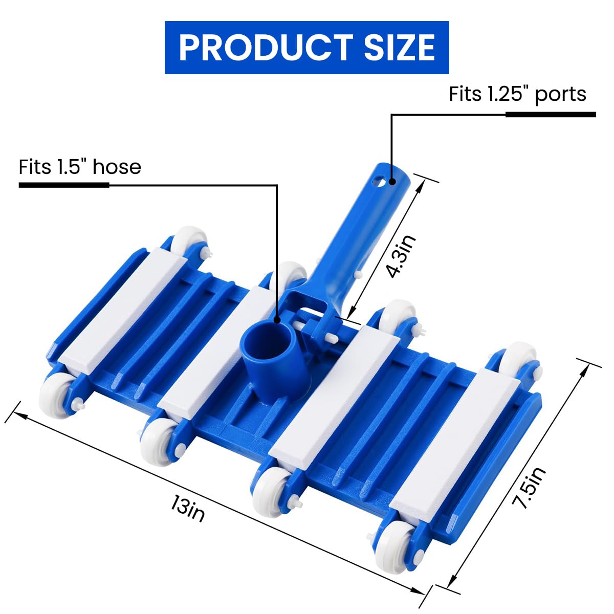 HASTHIP Pool Vacuum Head for Ground Pool with 14 in Wide Coverage and Swiveling Neck | Universal Fit