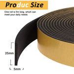 HASTHIP Door Seal Strip for Doors and Windows featuring Self Adhesive EVA Foam 16.4ft | Noise and Weather Proof Gap Sealing
