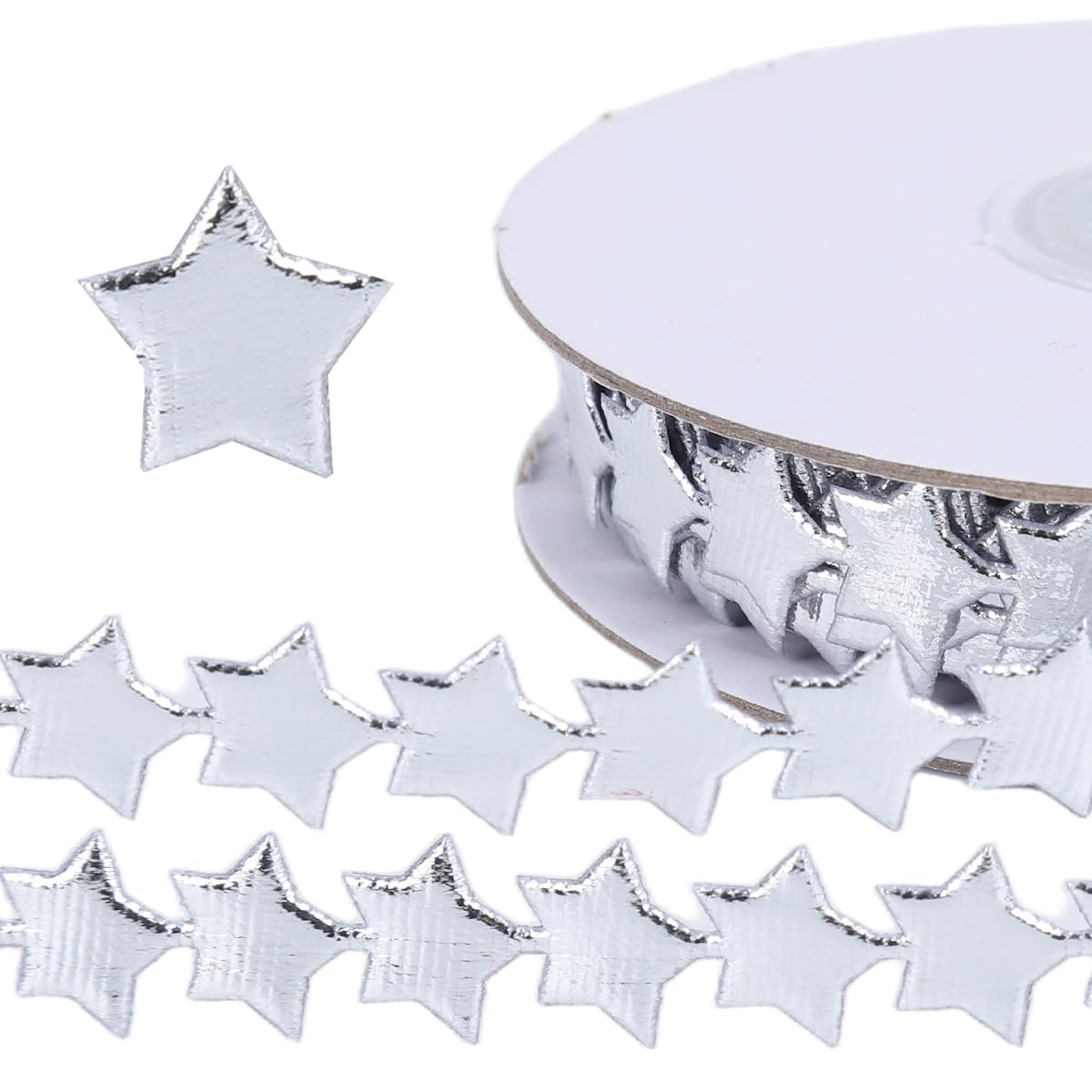 HASTHIP Glitter Star Ribbon Roll for Gift Wrapping and Crafts featuring 32.8ft Silver Chain | Y2K Decorative Glossing Strip