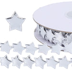 HASTHIP Glitter Star Ribbon Roll for Gift Wrapping and Crafts featuring 32.8ft Silver Chain | Y2K Decorative Glossing Strip